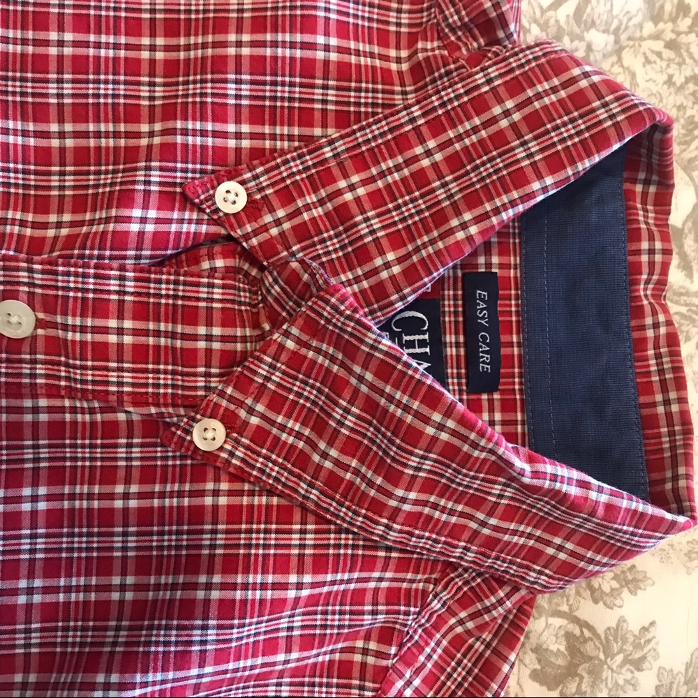 Red short sleeve button down